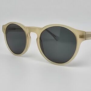 Kolo 400-1023 Oxford Honey Frame Grey Lens Classic Round Sunglasses Italy 50mm